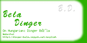 bela dinger business card